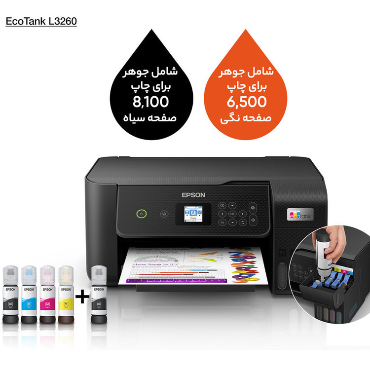 پرینتر جوهر افشان اپسون مدل EcoTank L3260