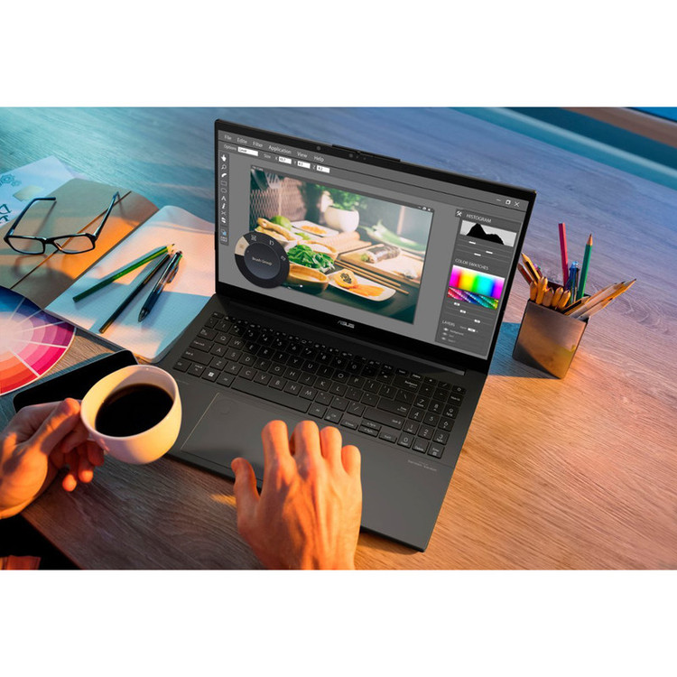 ۰ لپ تاپ 15.6 اینچی ایسوس مدل Vivobook Pro 15 Q533MJ-U73050-Core Ultra 7 155H-16GB DDR5 5600MHz-1TB SSD-RTX3050 6GB-OLED-W