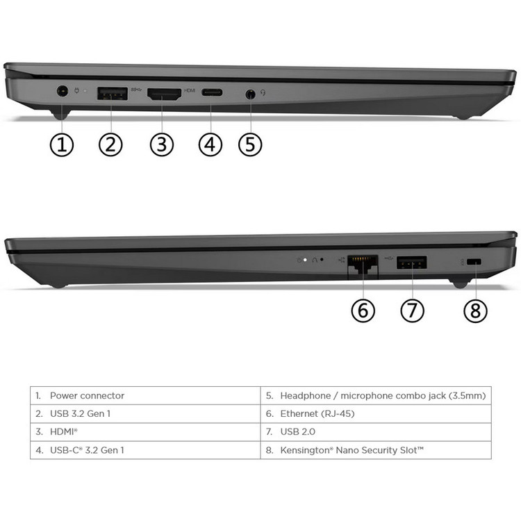 لپ تاپ 14 اینچی لنوو مدل V14 G4 IRU- i7 13620H-16GB DDR4 3200MHz-512GB SSD-TN-W