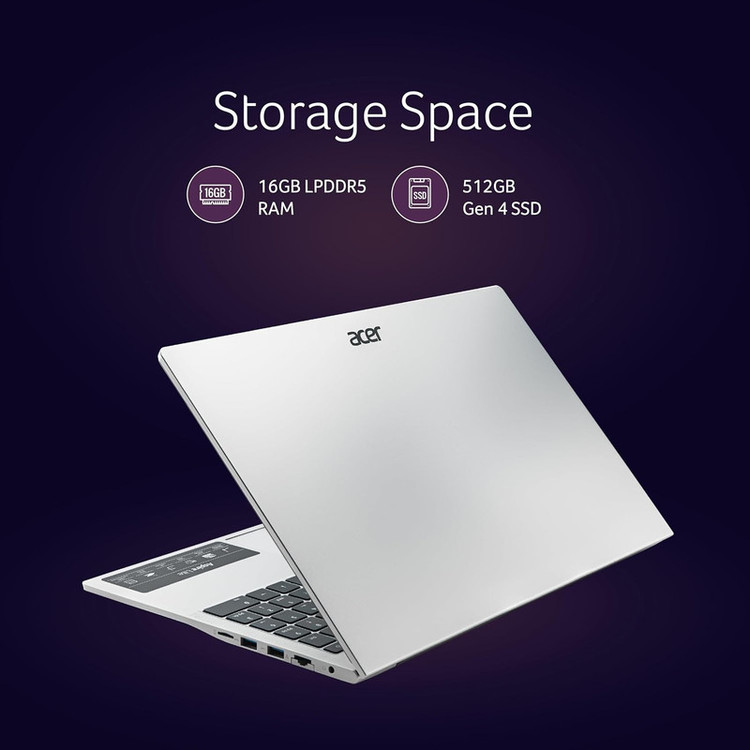 لپ تاپ 15.6 اینچی ایسر مدل Aspire Lite AL15-52H-Core 5 210H-16GB LPDDR5 4800MHz-512GB SSD-IPS-Backlit-W